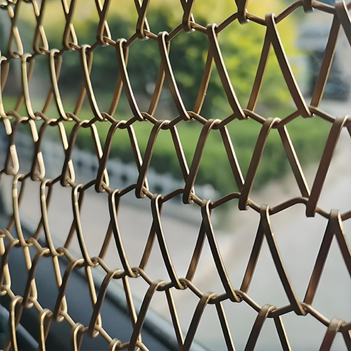 Bronze chainmail facade